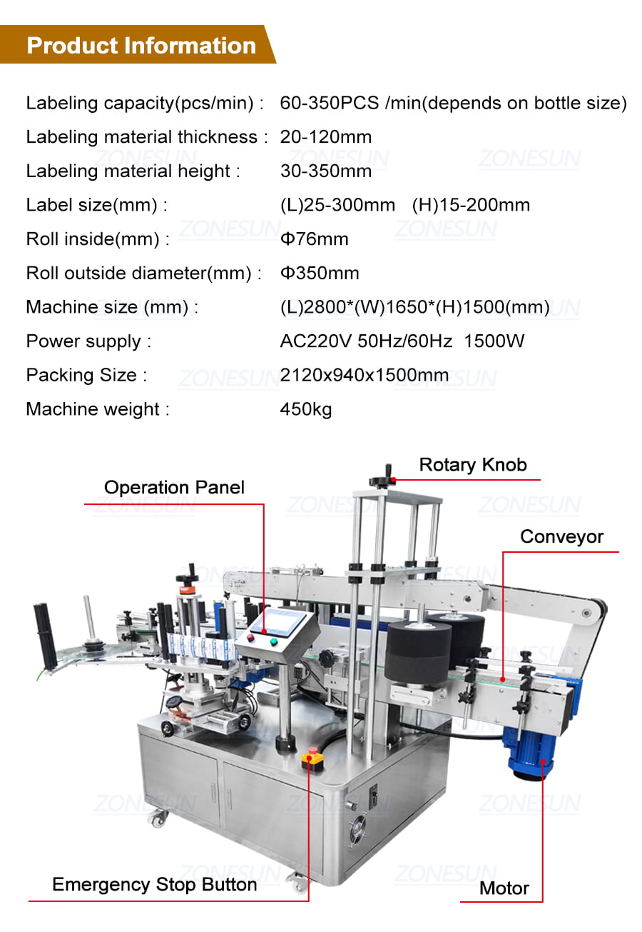 ZONESUN ZS-TB600 Full Automatic Flat Surface Labeling Machine-ZONESUN TECHNOLOGY LIMITED