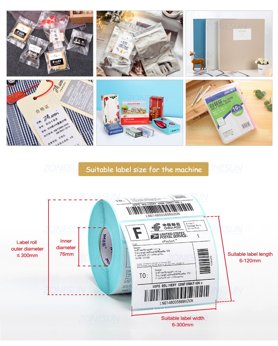 ZONESUN ZS-TB832 Full Automatic Flat Surface Labeling Machine For Packaging Bags-ZONESUN TECHNOLOGY LIMITED