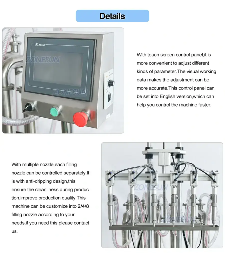 6 Heads Liquid Filling Machine-ZONESUN TECHNOLOGY LIMITED 6 Heads Liquid Filling Machine-ZONESUN TECHNOLOGY LIMITED