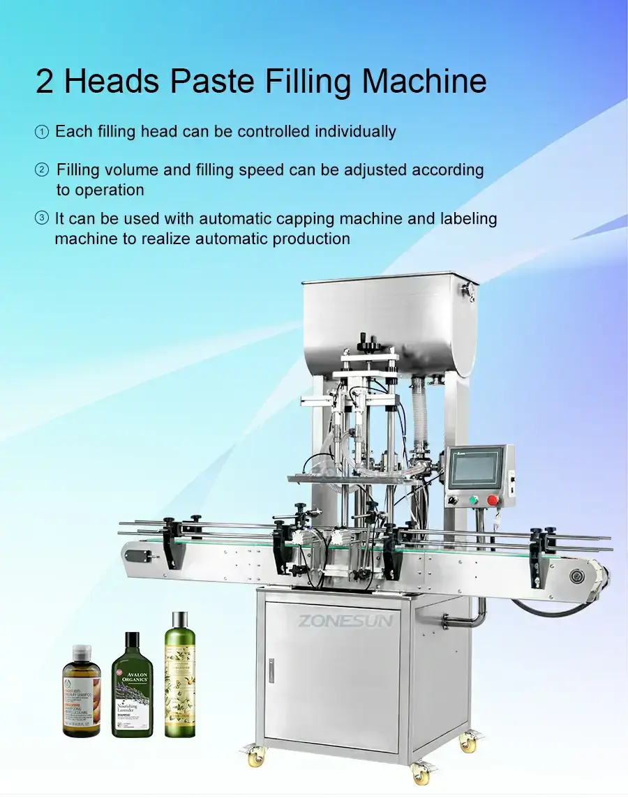 Double-head Paste Filling Machine-ZONESUN TECHNOLOGY LIMITED Double-head Paste Filling Machine-ZONESUN TECHNOLOGY LIMITED