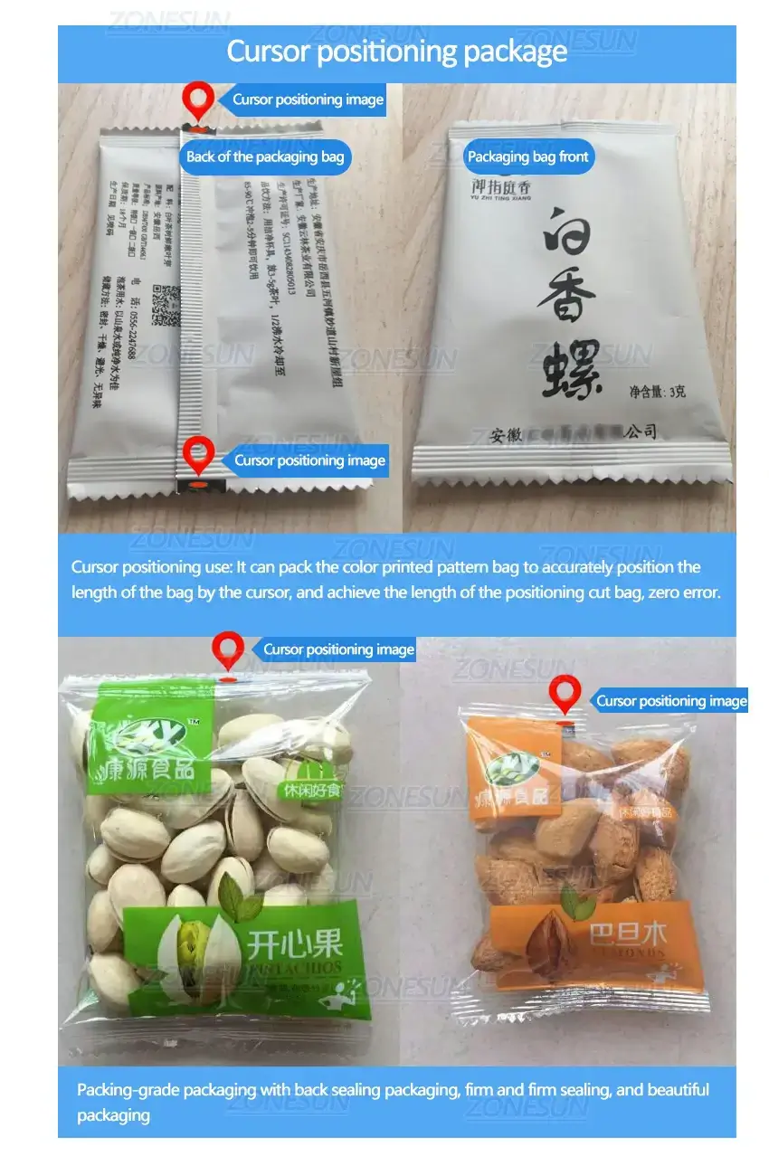 ZONESUN Automatic Powder Filling Back Side Sealing Machine-ZONESUN TECHNOLOGY LIMITED ZONESUN Automatic Powder Filling Back Side Sealing Machine-ZONESUN TECHNOLOGY LIMITED