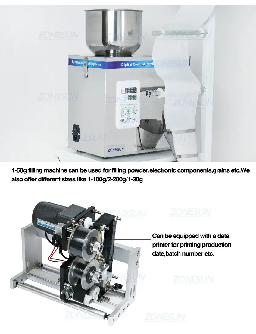 ZONESUN Automatic Powder Filling Three Side Sealing Machine-ZONESUN TECHNOLOGY LIMITED ZONESUN Automatic Powder Filling Three Side Sealing Machine-ZONESUN TECHNOLOGY LIMITED