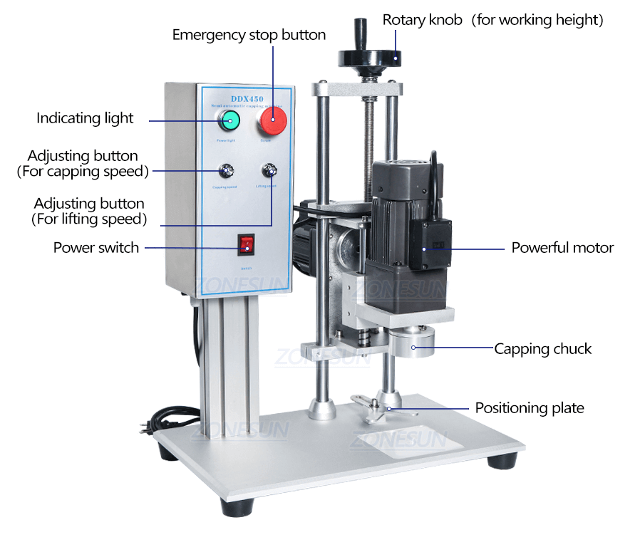 ZONESUN ZS-XG450 Desktop Bottle Capping Machine-ZONESUN TECHNOLOGY LIMITED ZONESUN ZS-XG450 Desktop Bottle Capping Machine-ZONESUN TECHNOLOGY LIMITED