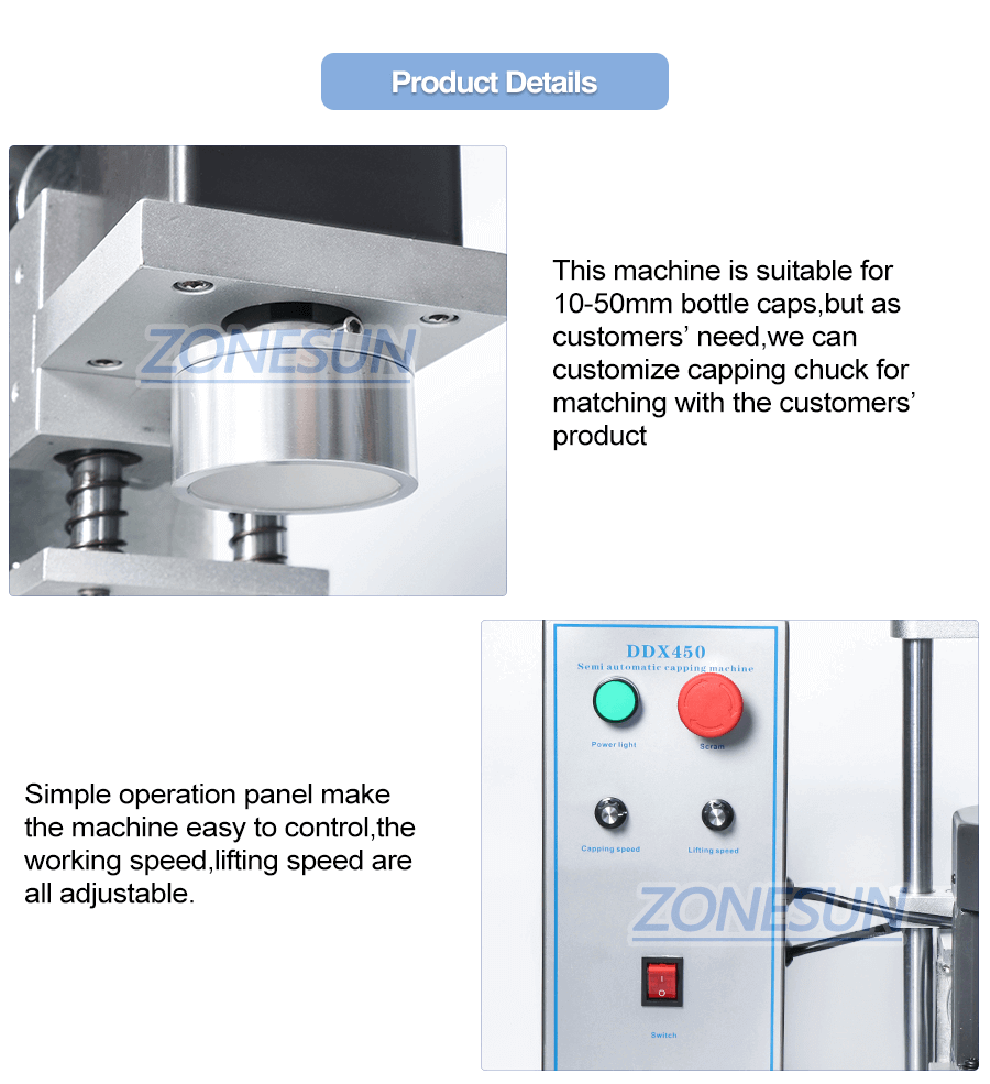 ZONESUN ZS-XG450 Desktop Bottle Capping Machine-ZONESUN TECHNOLOGY LIMITED ZONESUN ZS-XG450 Desktop Bottle Capping Machine-ZONESUN TECHNOLOGY LIMITED