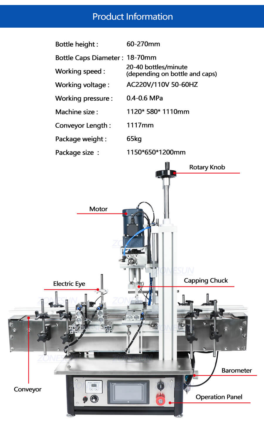 Desktop Bottle Capping Machine-ZONESUN TECHNOLOGY LIMITED Desktop Bottle Capping Machine-ZONESUN TECHNOLOGY LIMITED