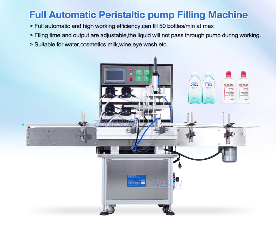 ZONESUN Automatic 4 Head Peristaltic Pump Filling Machine-ZONESUN TECHNOLOGY LIMITED ZONESUN Automatic 4 Head Peristaltic Pump Filling Machine-ZONESUN TECHNOLOGY LIMITED