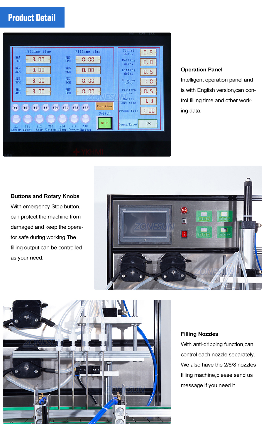 ZONESUN Automatic 4 Head Peristaltic Pump Filling Machine-ZONESUN TECHNOLOGY LIMITED ZONESUN Automatic 4 Head Peristaltic Pump Filling Machine-ZONESUN TECHNOLOGY LIMITED