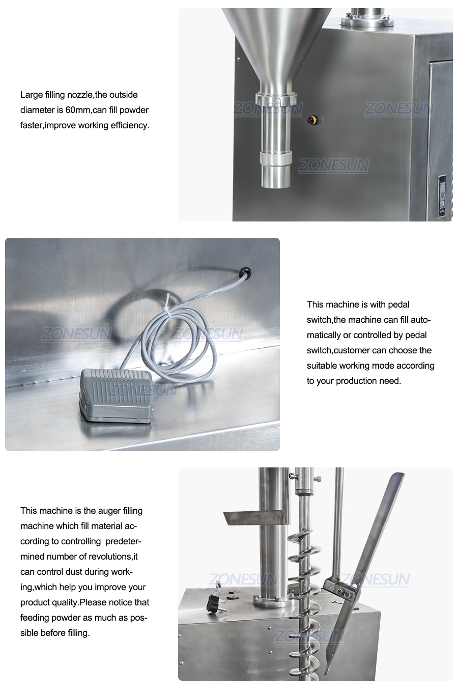 ZONESUN ZS-FM2000 Automatic Powder Filling Machinery-ZONESUN TECHNOLOGY LIMITED ZONESUN ZS-FM2000 Automatic Powder Filling Machinery-ZONESUN TECHNOLOGY LIMITED