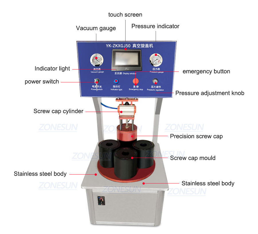 Rotary Vacuum Capping Machine-ZONESUN TECHNOLOGY LIMITED Rotary Vacuum Capping Machine-ZONESUN TECHNOLOGY LIMITED