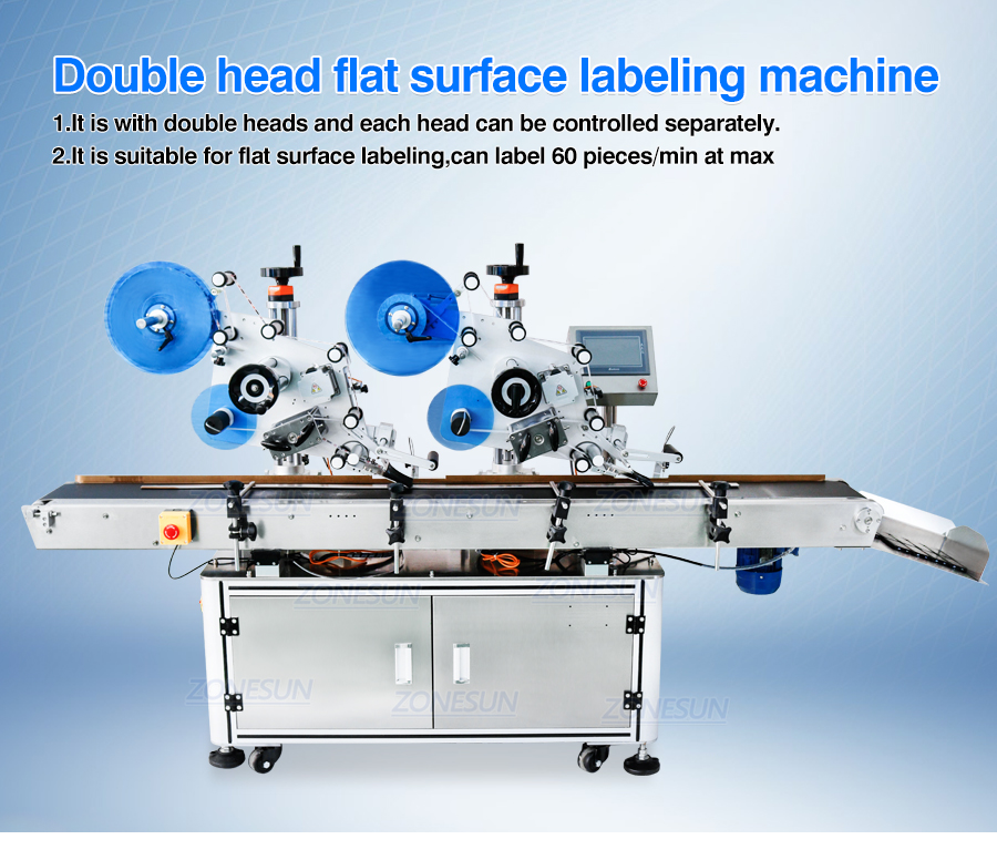 Double Head Flat Labeling Machine-ZONESUN TECHNOLOGY LIMITED Double Head Flat Labeling Machine-ZONESUN TECHNOLOGY LIMITED