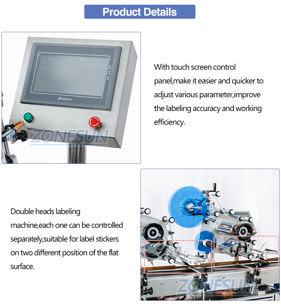 Double Head Flat Labeling Machine-ZONESUN TECHNOLOGY LIMITED Double Head Flat Labeling Machine-ZONESUN TECHNOLOGY LIMITED