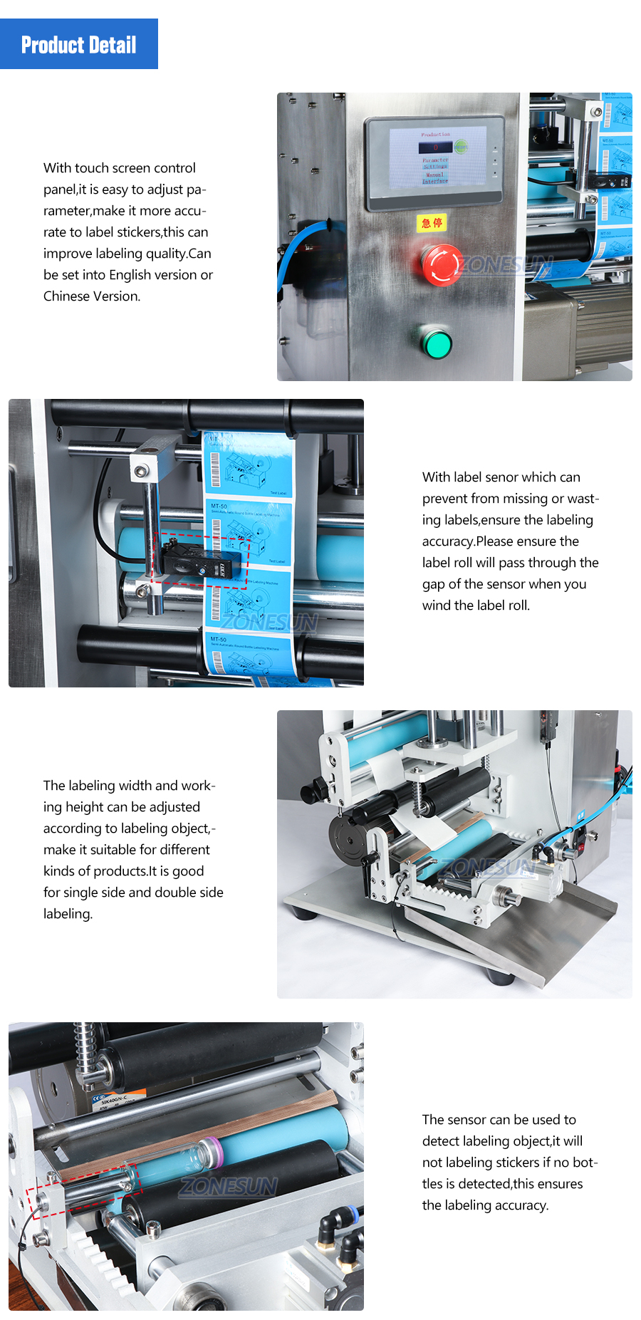 ZONESUN ZS-TB100S2 Automatic Discharge Round Bottle Labeling Machine-ZONESUN TECHNOLOGY LIMITED ZONESUN ZS-TB100S2 Automatic Discharge Round Bottle Labeling Machine-ZONESUN TECHNOLOGY LIMITED