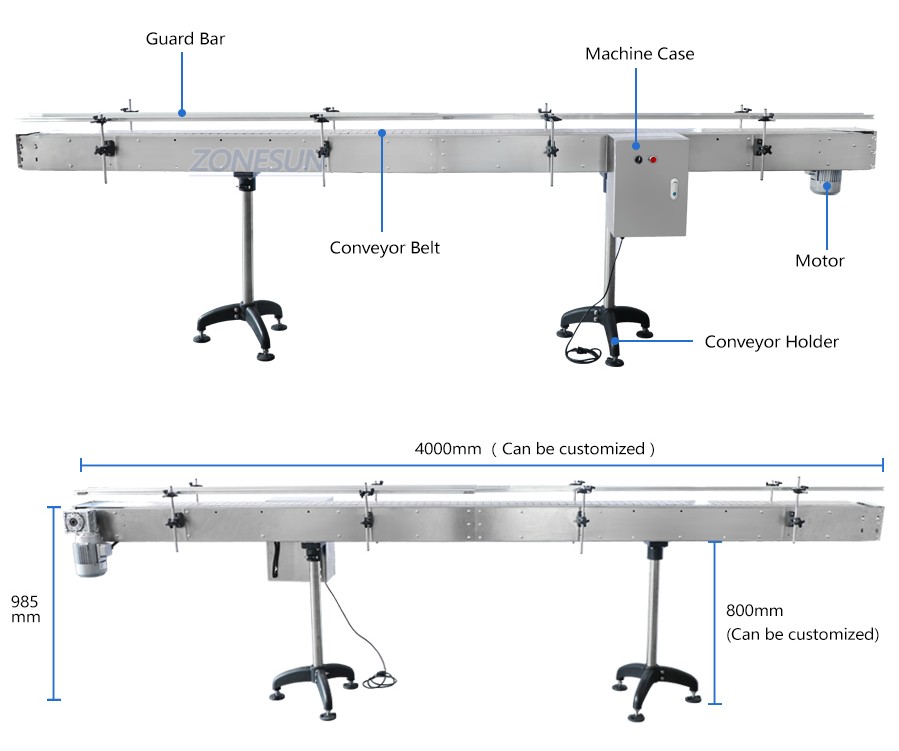 ZONESUN ZS-CB150 Automatic Chain Conveyor Belt-ZONESUN TECHNOLOGY LIMITED ZONESUN ZS-CB150 Automatic Chain Conveyor Belt-ZONESUN TECHNOLOGY LIMITED