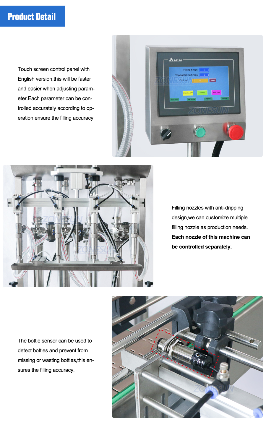 4Heads Paste Filling Machine-ZONESUN TECHNOLOGY LIMITED 4Heads Paste Filling Machine-ZONESUN TECHNOLOGY LIMITED