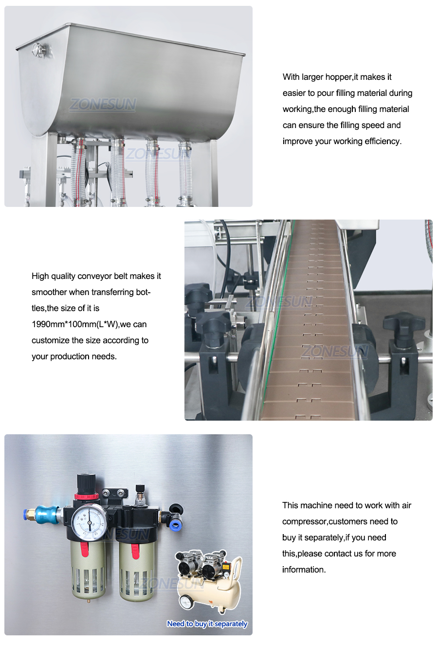 4Heads Paste Filling Machine-ZONESUN TECHNOLOGY LIMITED 4Heads Paste Filling Machine-ZONESUN TECHNOLOGY LIMITED