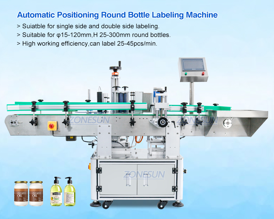 Automatic Round Bottle Labeling Machine-ZONESUN TECHNOLOGY LIMITED Automatic Round Bottle Labeling Machine-ZONESUN TECHNOLOGY LIMITED
