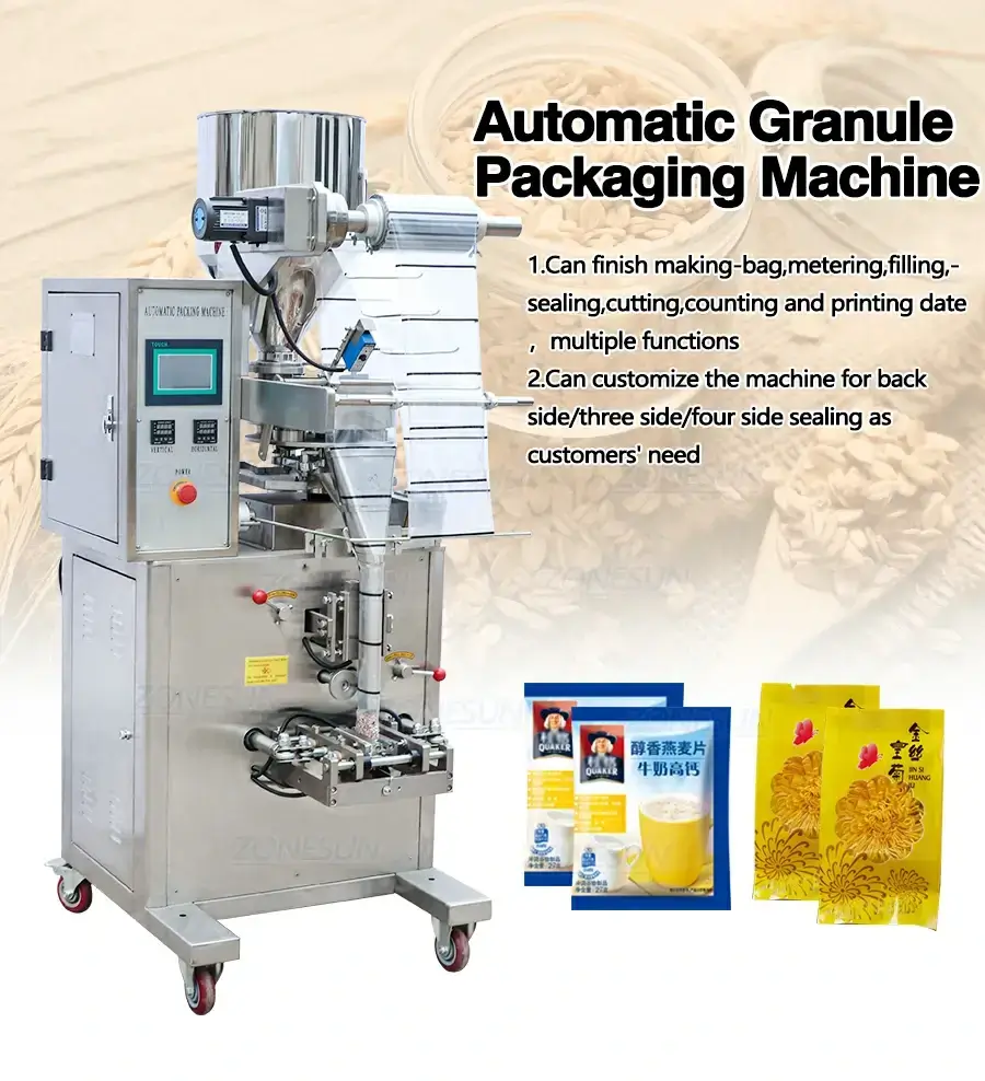 Granule Filling Sealing Machine-ZONESUN TECHNOLOGY LIMITED Granule Filling Sealing Machine-ZONESUN TECHNOLOGY LIMITED