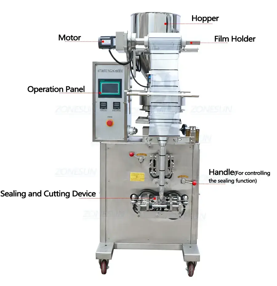 Granule Filling Sealing Machine-ZONESUN TECHNOLOGY LIMITED Granule Filling Sealing Machine-ZONESUN TECHNOLOGY LIMITED