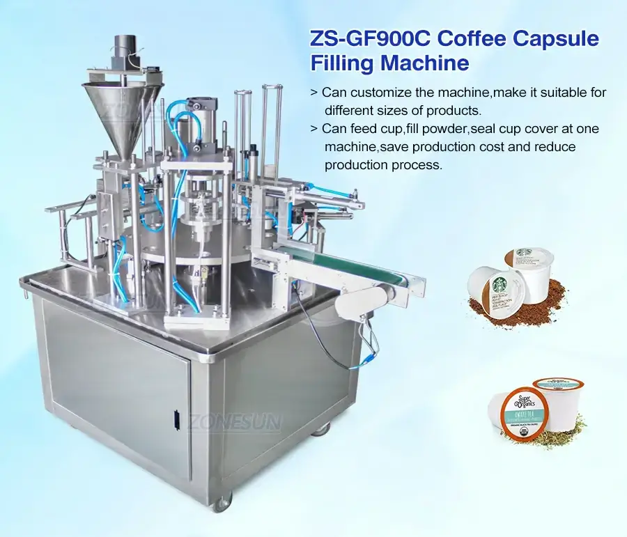 Coffee Capsule Filling And Sealing Machine-ZONESUN TECHNOLOGY LIMITED Coffee Capsule Filling And Sealing Machine-ZONESUN TECHNOLOGY LIMITED