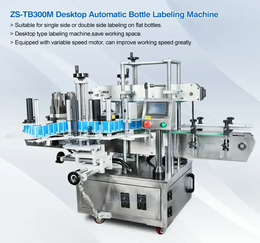 ZONESUN ZS-TB300M Automatic Flat Bottle Double Sided Labeling Machine-ZONESUN TECHNOLOGY LIMITED ZONESUN ZS-TB300M Automatic Flat Bottle Double Sided Labeling Machine-ZONESUN TECHNOLOGY LIMITED