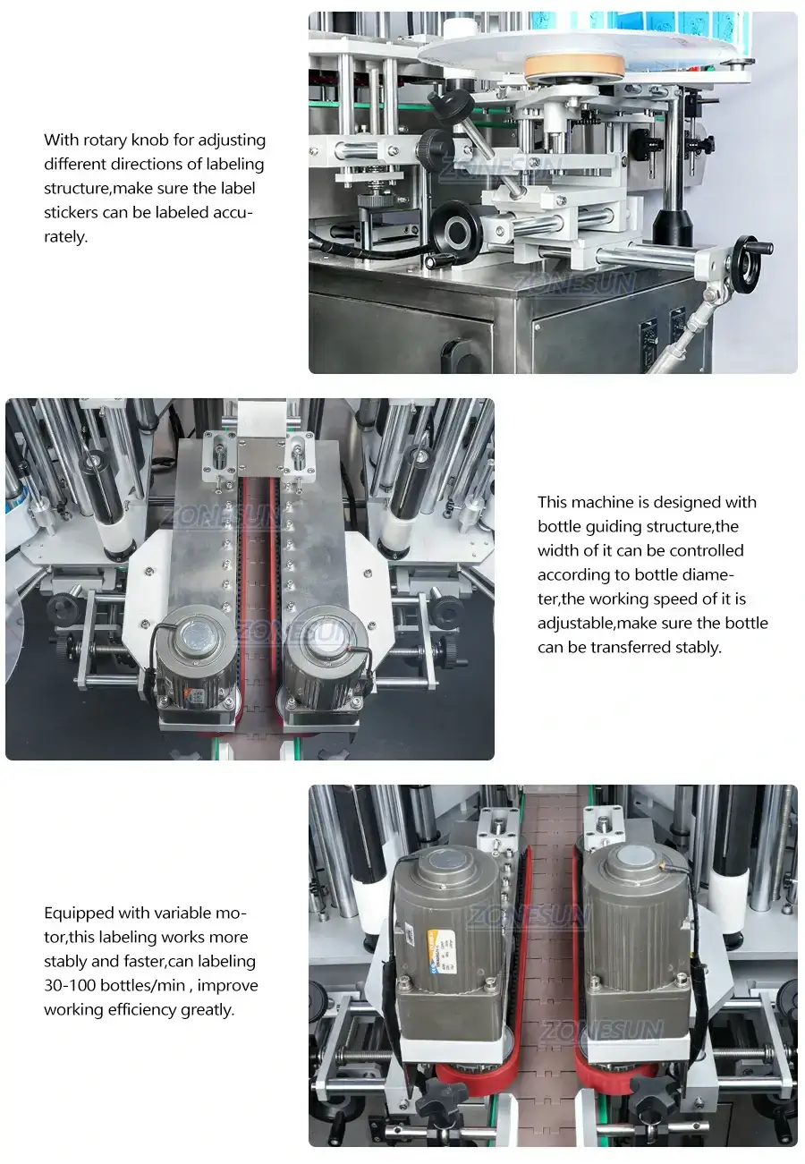 ZONESUN ZS-TB300M Automatic Flat Bottle Double Sided Labeling Machine-ZONESUN TECHNOLOGY LIMITED ZONESUN ZS-TB300M Automatic Flat Bottle Double Sided Labeling Machine-ZONESUN TECHNOLOGY LIMITED