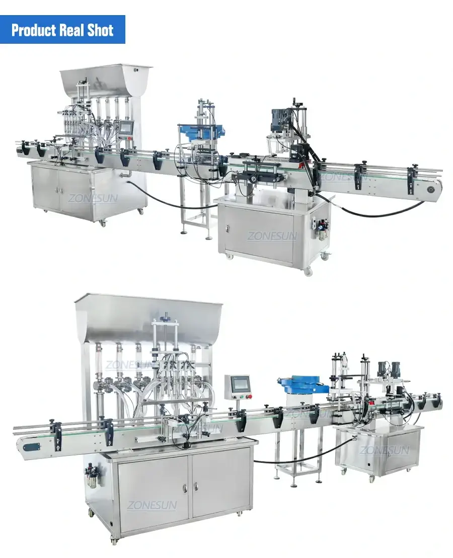 Automatic 6-head Filling And Capping Machine With Cap Vibratory Feeder-ZONESUN TECHNOLOGY LIMITED Automatic 6-head Filling And Capping Machine With Cap Vibratory Feeder-ZONESUN TECHNOLOGY LIMITED