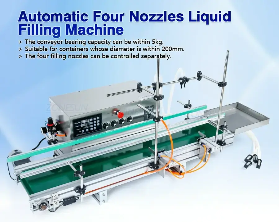 4 Nozzles Diaphragm Pump Filling Machine-ZONESUN TECHNOLOGY LIMITED 4 Nozzles Diaphragm Pump Filling Machine-ZONESUN TECHNOLOGY LIMITED