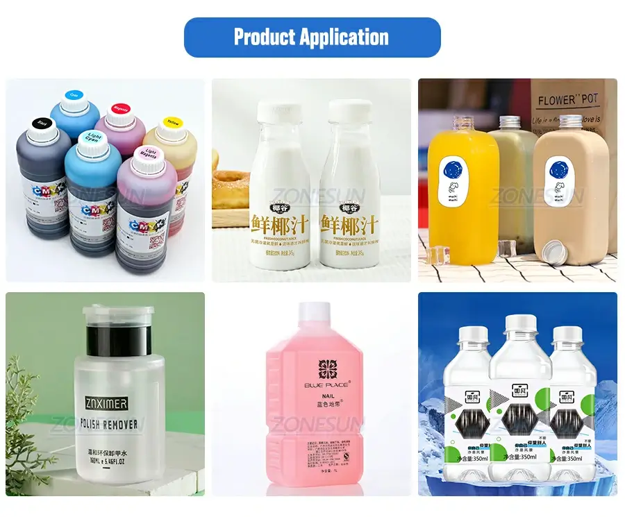 Diaphragm Pump Liquid Filling Machine With Chain Conveyor Belt-ZONESUN TECHNOLOGY LIMITED Diaphragm Pump Liquid Filling Machine With Chain Conveyor Belt-ZONESUN TECHNOLOGY LIMITED