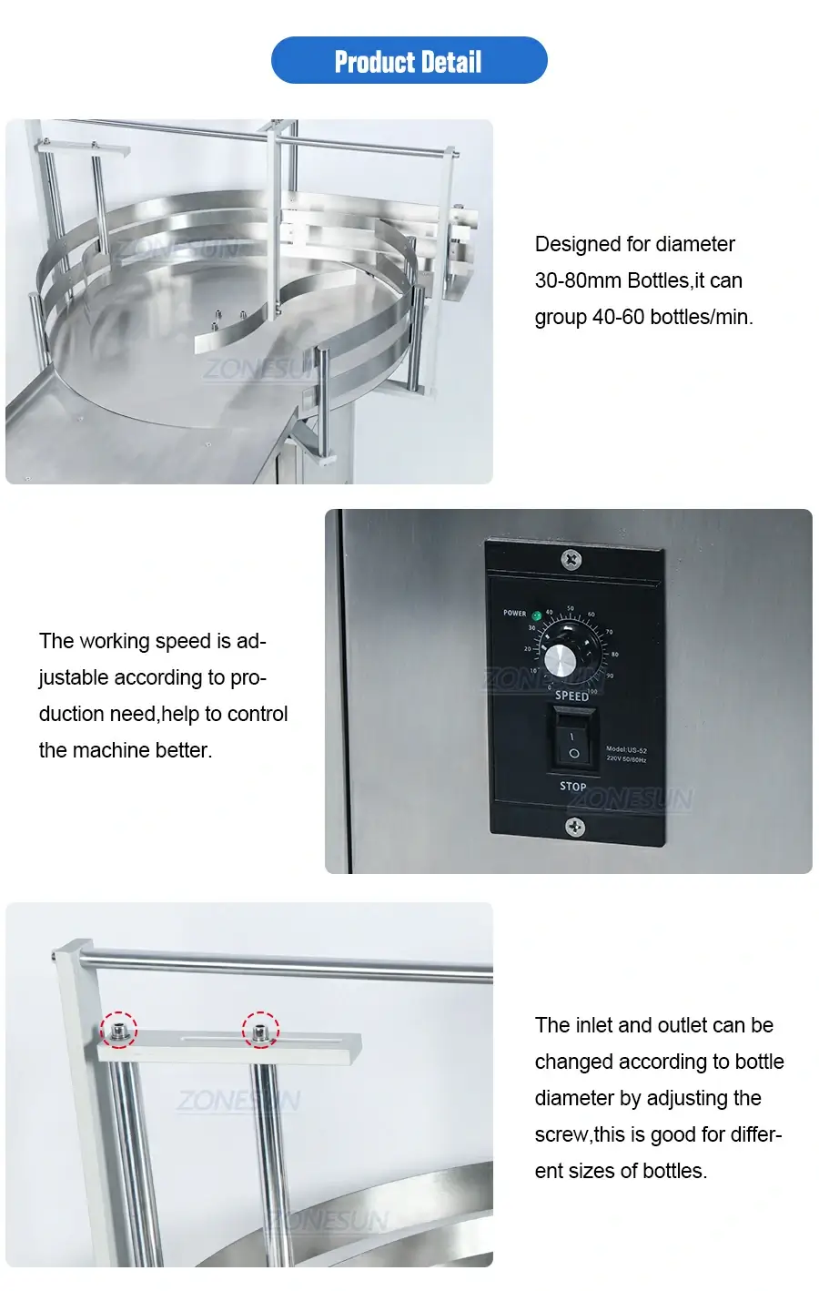 Small Round Bottle Turntable Machine-ZONESUN TECHNOLOGY LIMITED Small Round Bottle Turntable Machine-ZONESUN TECHNOLOGY LIMITED