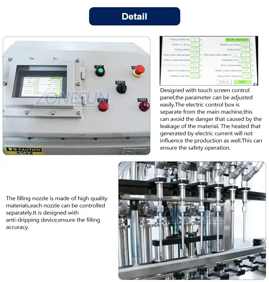 Automatic Six-head Explosion-proof Servo Filling Machine-ZONESUN TECHNOLOGY LIMITED Automatic Six-head Explosion-proof Servo Filling Machine-ZONESUN TECHNOLOGY LIMITED
