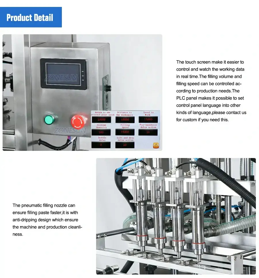 ZONESUN ZS-SV4GB Automatic Paste Servo Filling Machinery-ZONESUN TECHNOLOGY LIMITED ZONESUN ZS-SV4GB Automatic Paste Servo Filling Machinery-ZONESUN TECHNOLOGY LIMITED