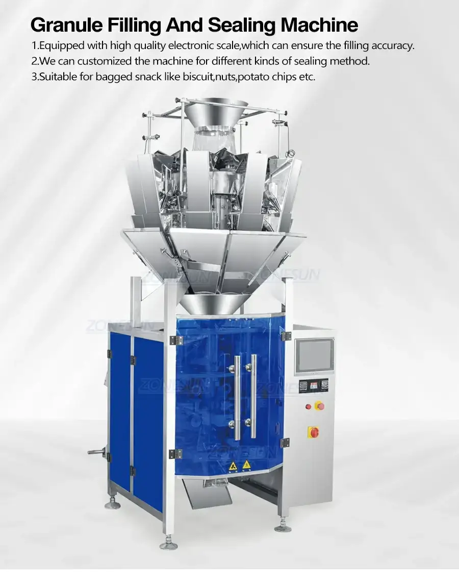 10 Heads Weighing Packaging Machine-ZONESUN TECHNOLOGY LIMITED 10 Heads Weighing Packaging Machine-ZONESUN TECHNOLOGY LIMITED