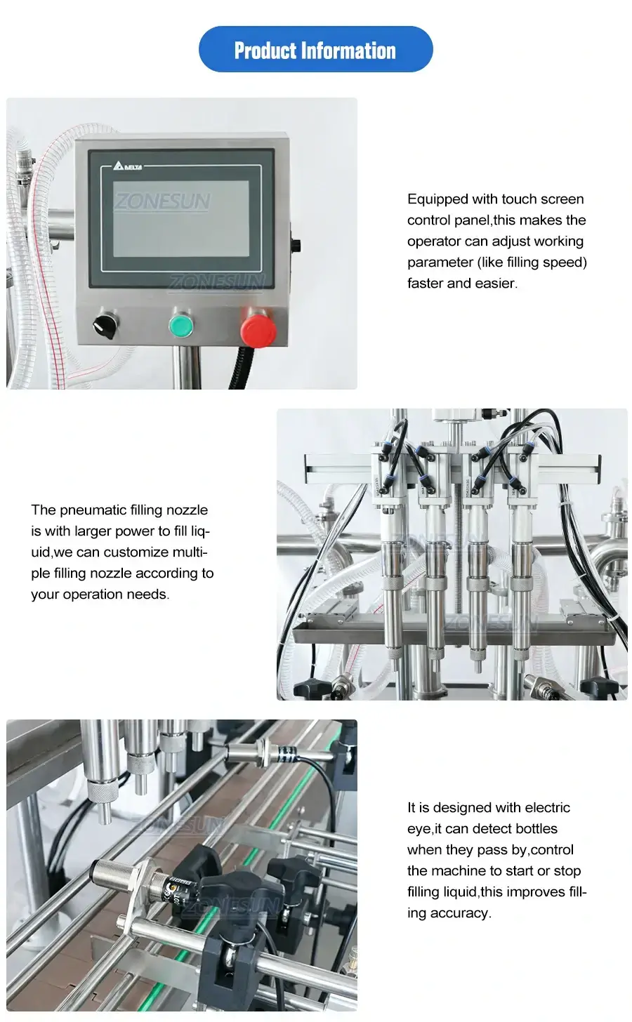 4 Head Liquid Filling Machine-ZONESUN TECHNOLOGY LIMITED 4 Head Liquid Filling Machine-ZONESUN TECHNOLOGY LIMITED