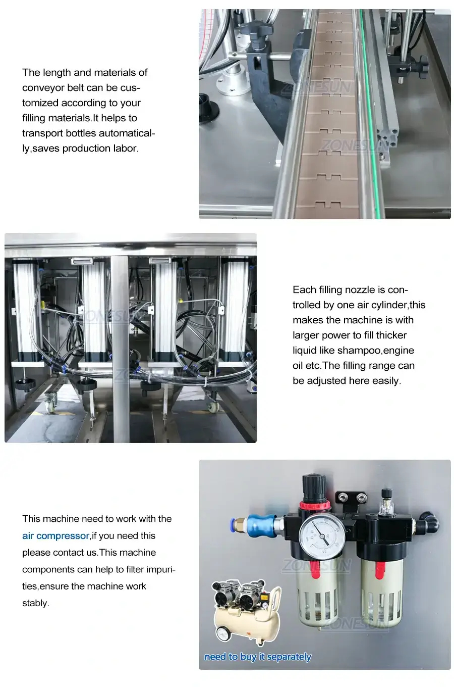 4 Head Liquid Filling Machine-ZONESUN TECHNOLOGY LIMITED 4 Head Liquid Filling Machine-ZONESUN TECHNOLOGY LIMITED