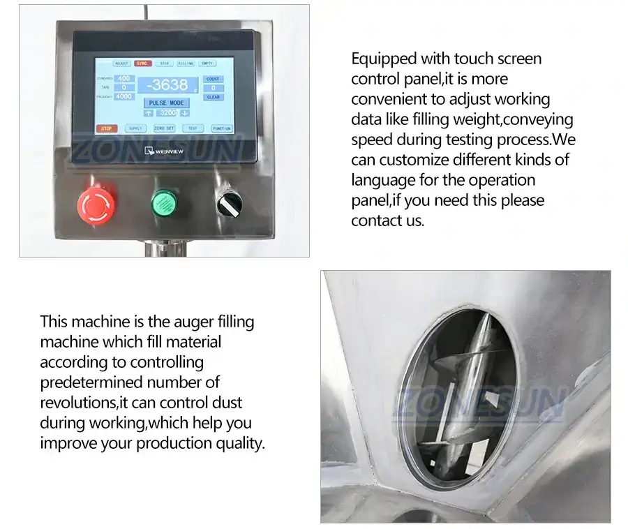 Powder Filling Machine With Material Feeder-ZONESUN TECHNOLOGY LIMITED Powder Filling Machine With Material Feeder-ZONESUN TECHNOLOGY LIMITED