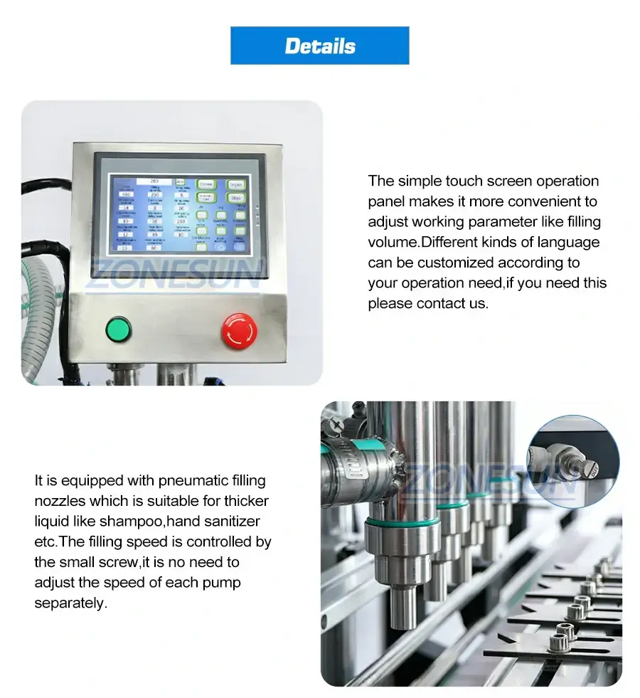 4 Heads Liquid Filling Machine-ZONESUN TECHNOLOGY LIMITED 4 Heads Liquid Filling Machine-ZONESUN TECHNOLOGY LIMITED