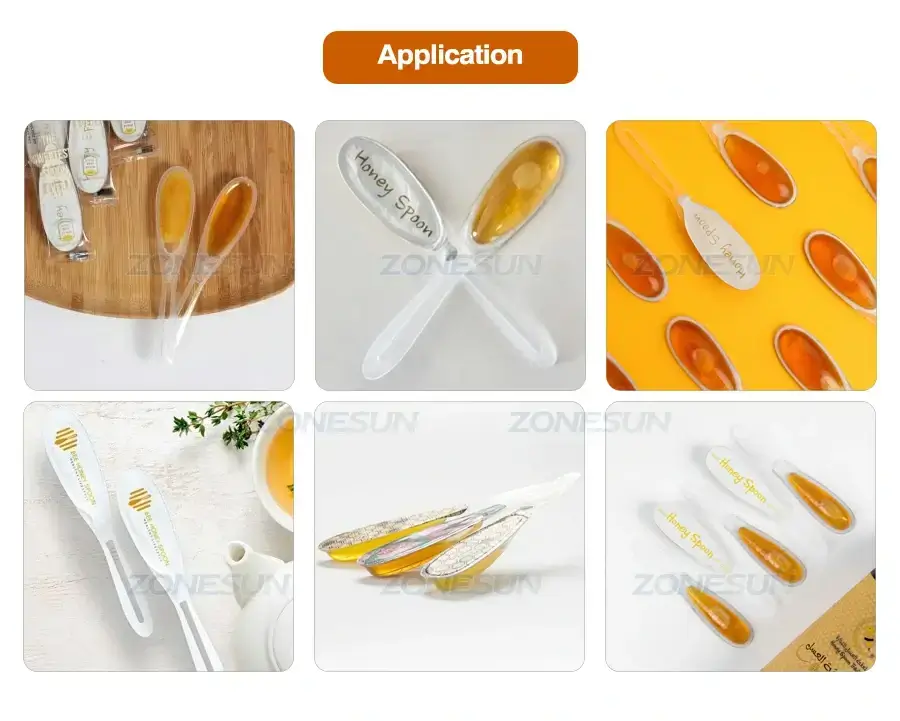 Honey Spoon Filling Sealing Machine-ZONESUN TECHNOLOGY LIMITED Honey Spoon Filling Sealing Machine-ZONESUN TECHNOLOGY LIMITED