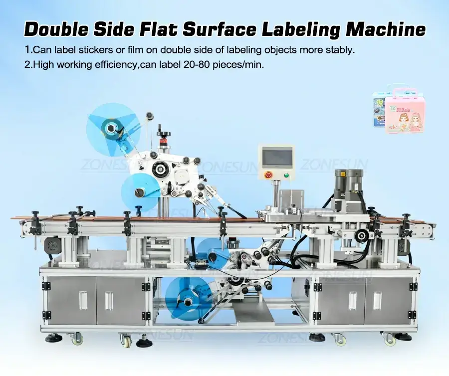 Top Bottom Flat Labeling Machine-ZONESUN TECHNOLOGY LIMITED Top Bottom Flat Labeling Machine-ZONESUN TECHNOLOGY LIMITED
