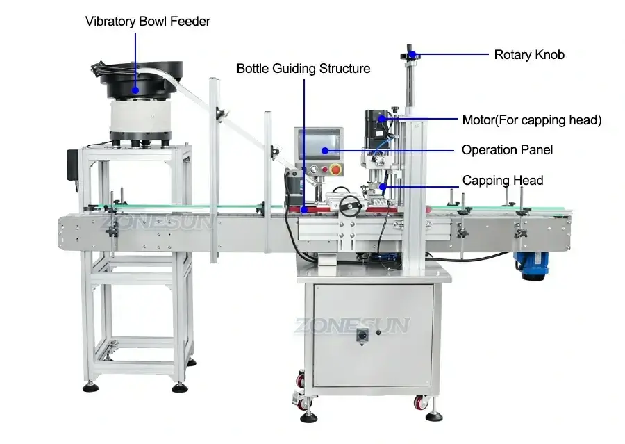 Capping Machine With Cap Vibratory Feeder-ZONESUN TECHNOLOGY LIMITED Capping Machine With Cap Vibratory Feeder-ZONESUN TECHNOLOGY LIMITED