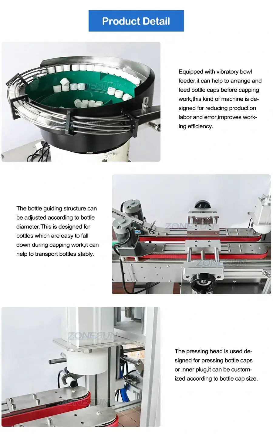 Capping Machine With Vibratory Bowl-ZONESUN TECHNOLOGY LIMITED Capping Machine With Vibratory Bowl-ZONESUN TECHNOLOGY LIMITED