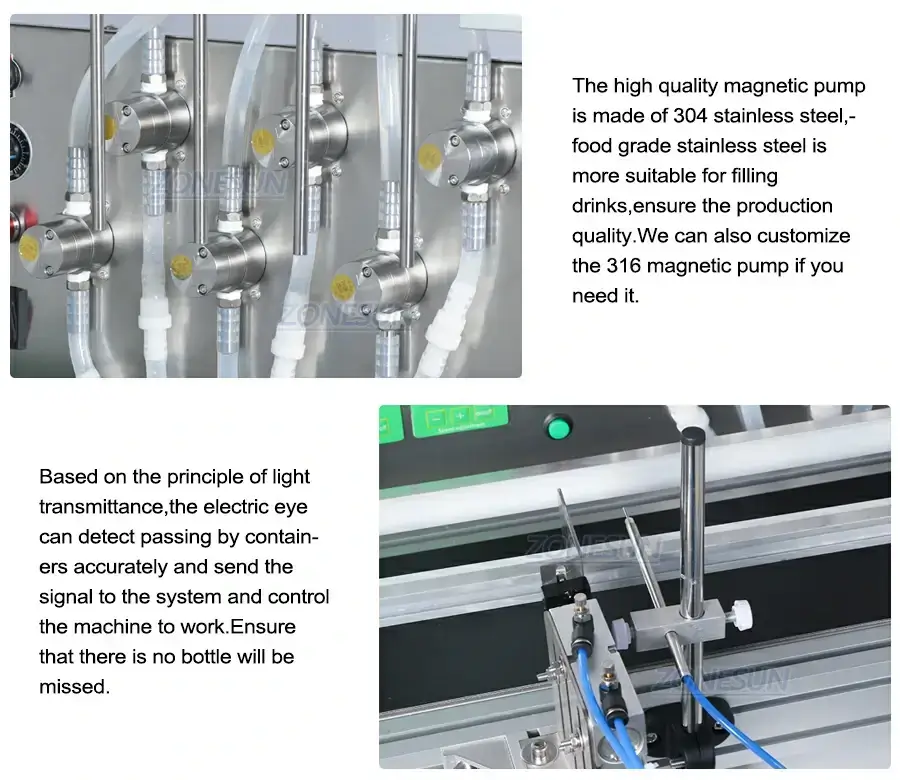 6 Diving Nozzles Magnetic Pump Filling Machine-ZONESUN TECHNOLOGY LIMITED 6 Diving Nozzles Magnetic Pump Filling Machine-ZONESUN TECHNOLOGY LIMITED