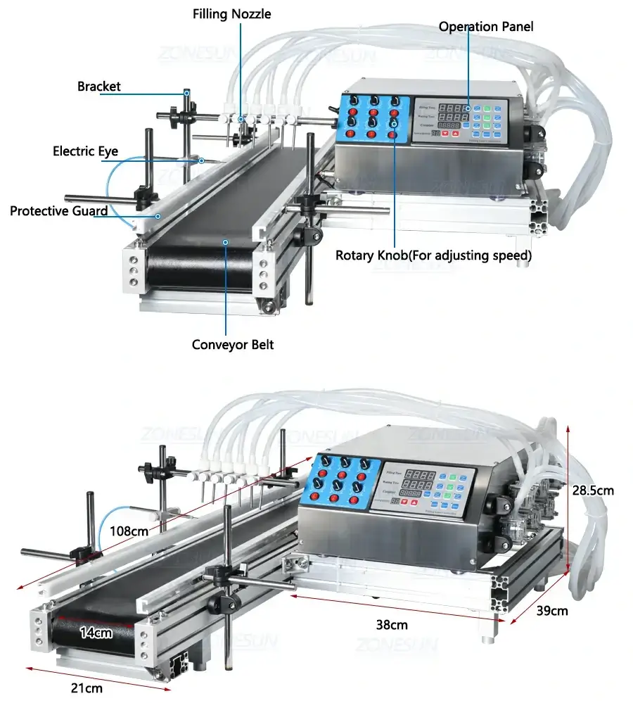 6 Head Ampoule Bottle Filling Machine-ZONESUN TECHNOLOGY LIMITED 6 Head Ampoule Bottle Filling Machine-ZONESUN TECHNOLOGY LIMITED