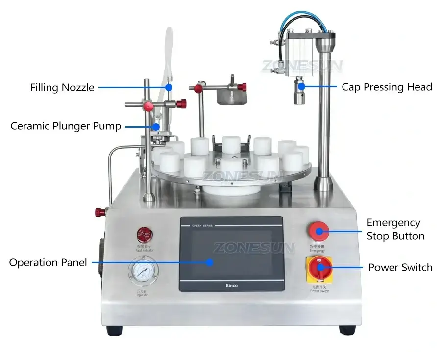 Desktop Filling Capping Machine-ZONESUN TECHNOLOGY LIMITED Desktop Filling Capping Machine-ZONESUN TECHNOLOGY LIMITED