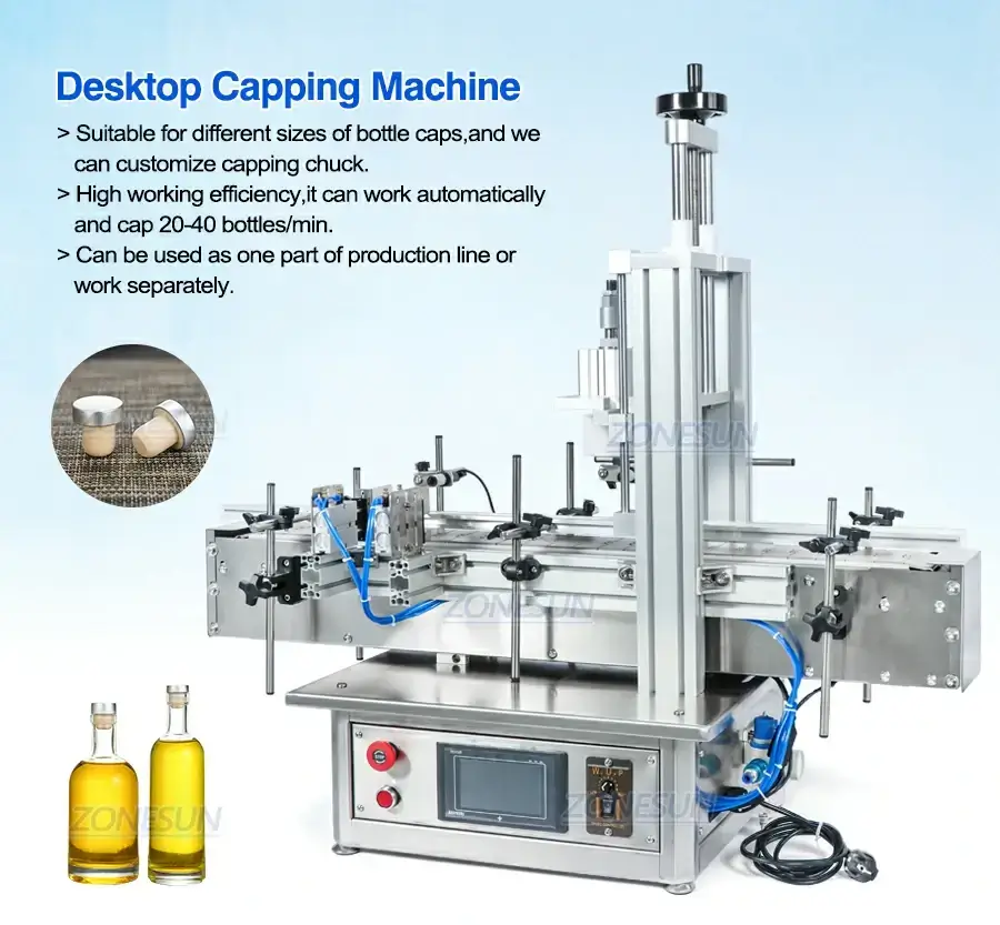 ZONESUN Pneumatic Tabletop Automatic Glass Bottle Cap Press Machine Jar Whisky Plastic Bottle Capping Machine-ZONESUN TECHNOLOGY LIMITED ZONESUN Pneumatic Tabletop Automatic Glass Bottle Cap Press Machine Jar Whisky Plastic Bottle Capping Machine-ZONESUN TECHNOLOGY LIMITED