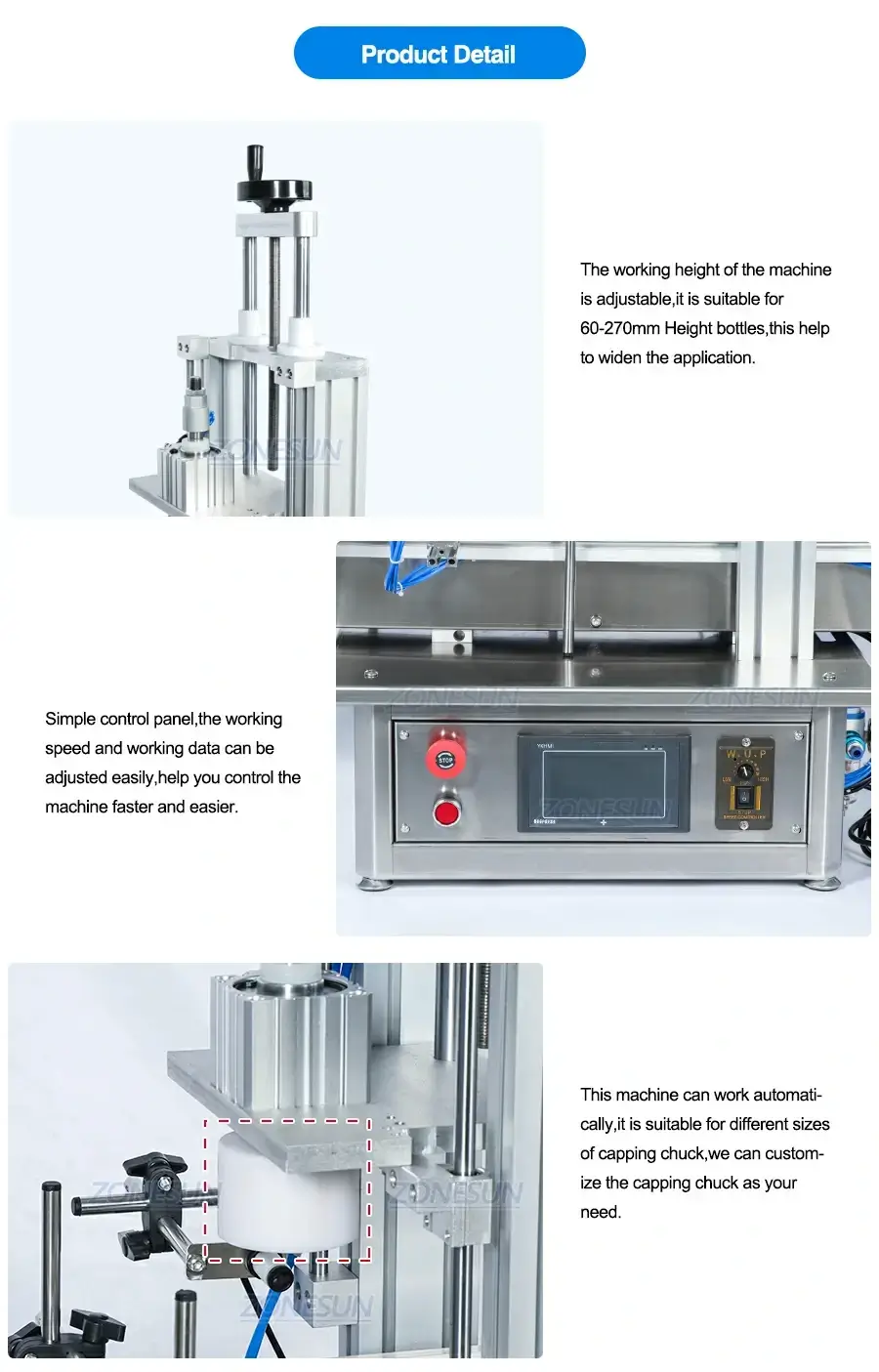 ZONESUN Pneumatic Tabletop Automatic Glass Bottle Cap Press Machine Jar Whisky Plastic Bottle Capping Machine-ZONESUN TECHNOLOGY LIMITED ZONESUN Pneumatic Tabletop Automatic Glass Bottle Cap Press Machine Jar Whisky Plastic Bottle Capping Machine-ZONESUN TECHNOLOGY LIMITED