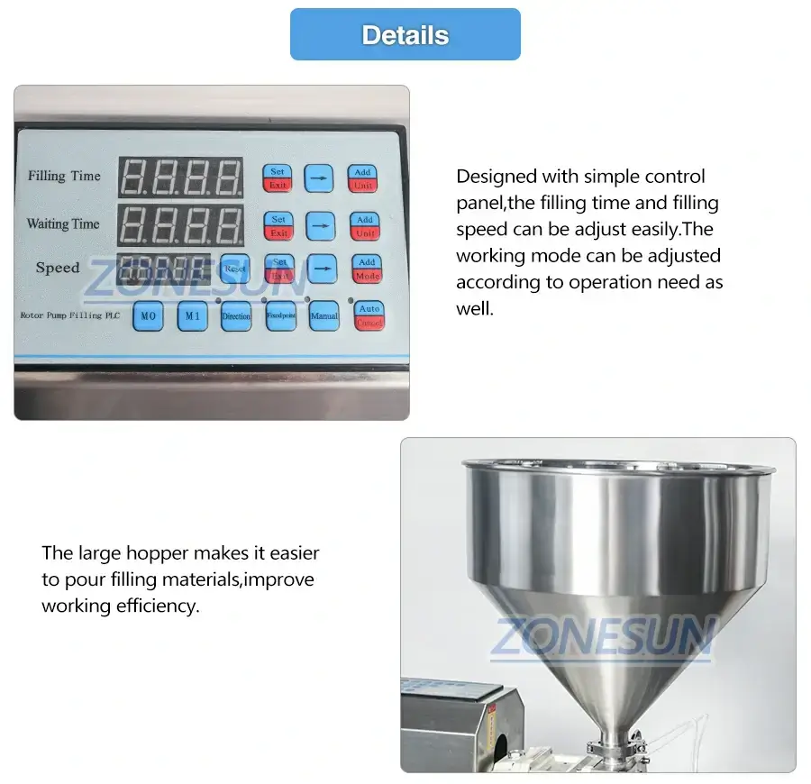 Rotor Pump Paste Filling Machine-ZONESUN TECHNOLOGY LIMITED Rotor Pump Paste Filling Machine-ZONESUN TECHNOLOGY LIMITED