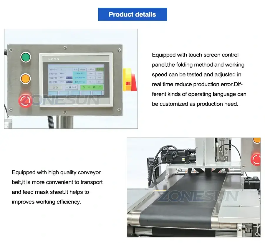 Mask Sheet Folding Packing Machine-ZONESUN TECHNOLOGY LIMITED Mask Sheet Folding Packing Machine-ZONESUN TECHNOLOGY LIMITED