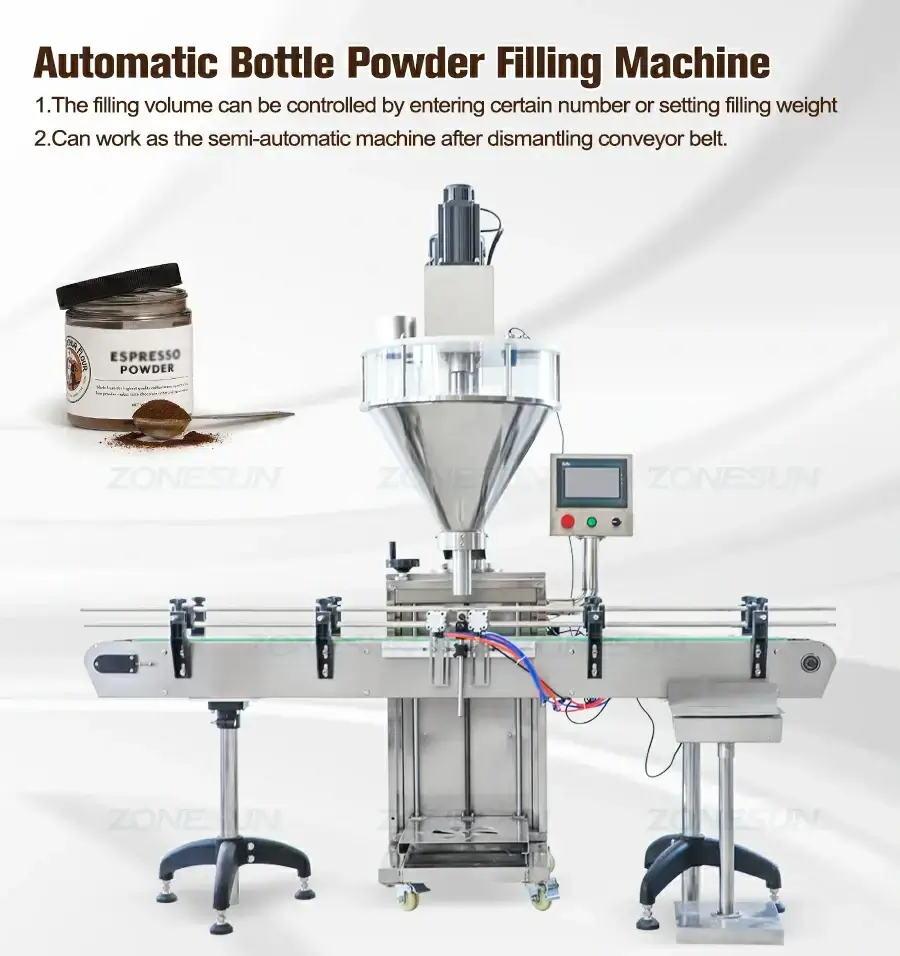 Auger Powder Bottle Filling Machine-ZONESUN TECHNOLOGY LIMITED Auger Powder Bottle Filling Machine-ZONESUN TECHNOLOGY LIMITED