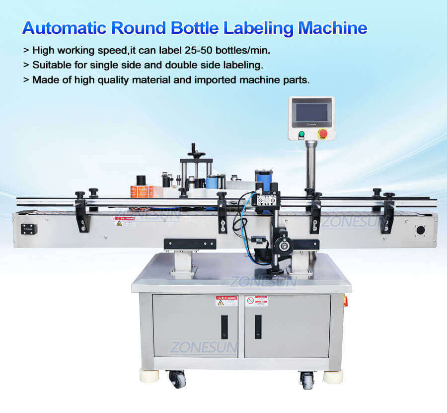 Automatic Round Bottle Labeling Machine-ZONESUN TECHNOLOGY LIMITED Automatic Round Bottle Labeling Machine-ZONESUN TECHNOLOGY LIMITED