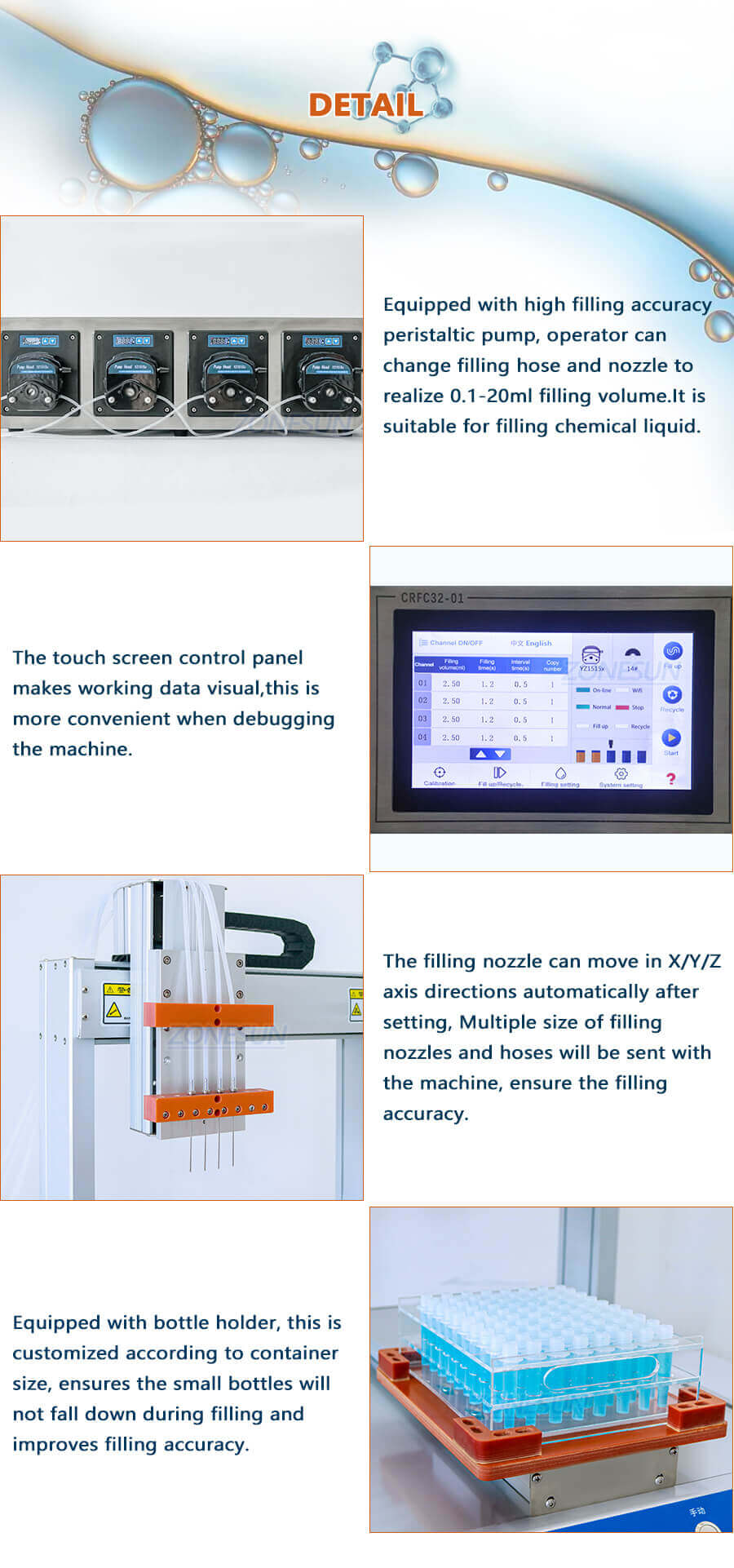 XYZ Liquid Filling Machine-ZONESUN TECHNOLOGY LIMITED